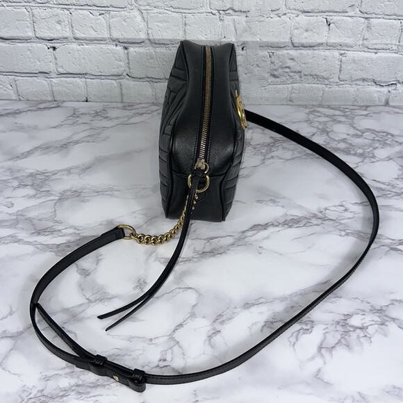 GUCCI Marmont Small Matelasse Shoulder Bag Black - Picture 4 of 14